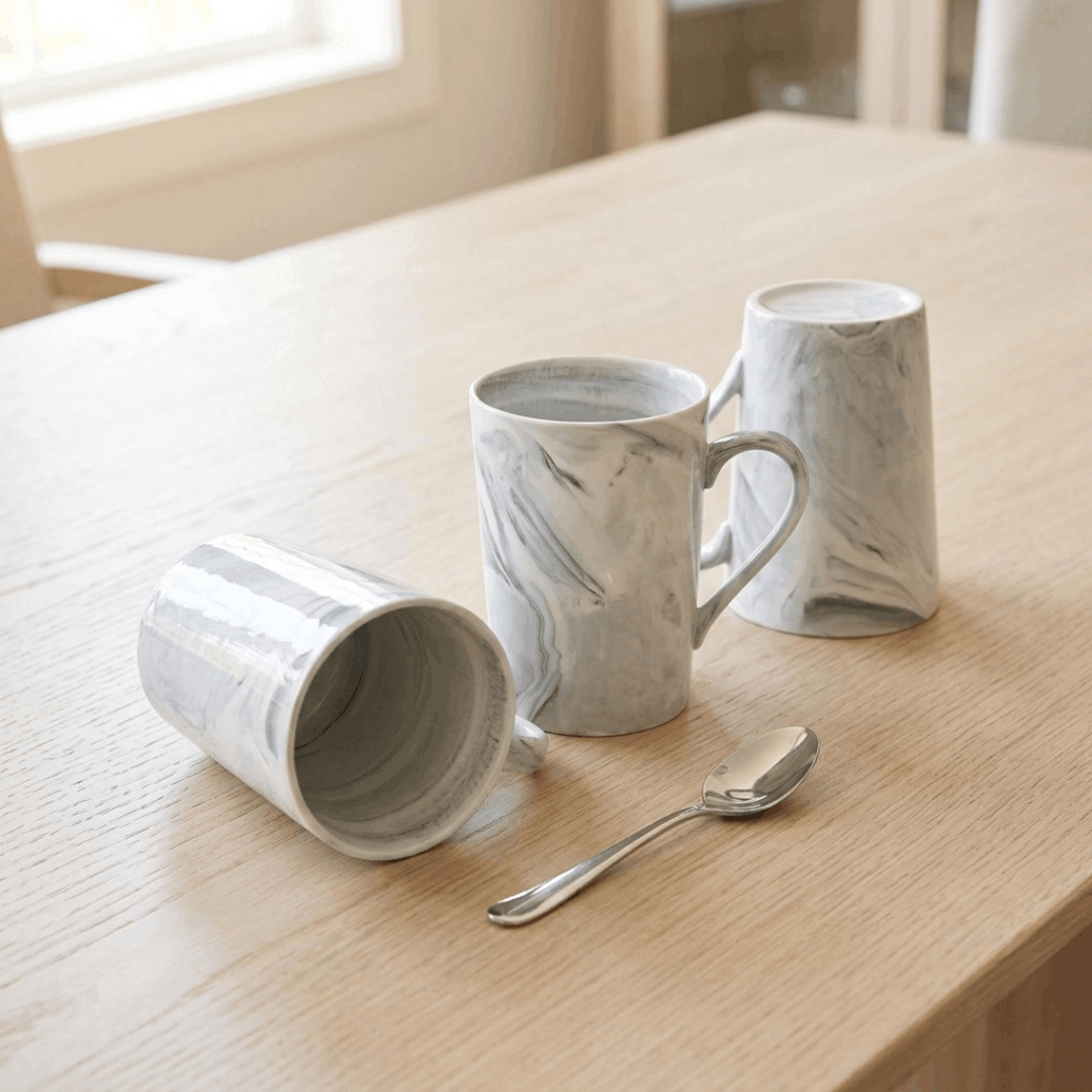 Grey Marble Coffee Mug Big