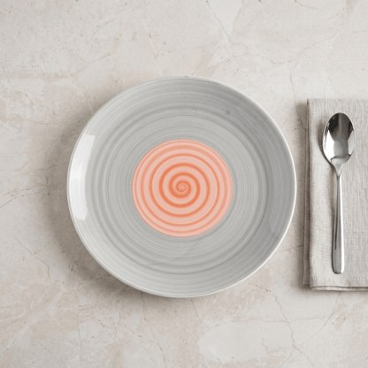 Rainbow Collection - Grey+Pink - Round Side Plate - 7 inch