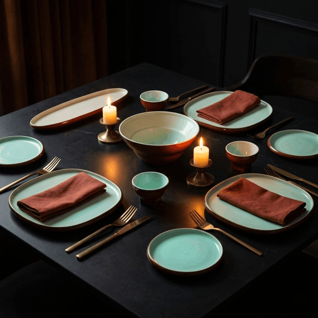 Burgundy Bliss - 25 Pcs Dinner Set Set for 6