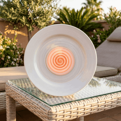 Rainbow Collection - Grey+Pink - Side Flat Plate - 7 inch