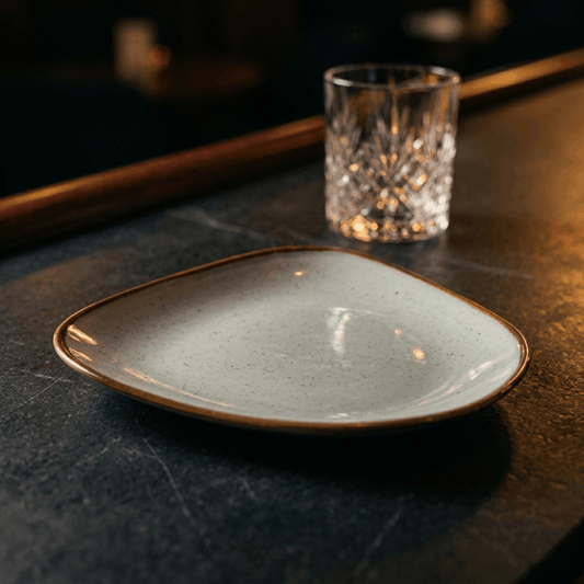 prdct_Vintage Blue - Unique Square Snack Plate - 9 inch