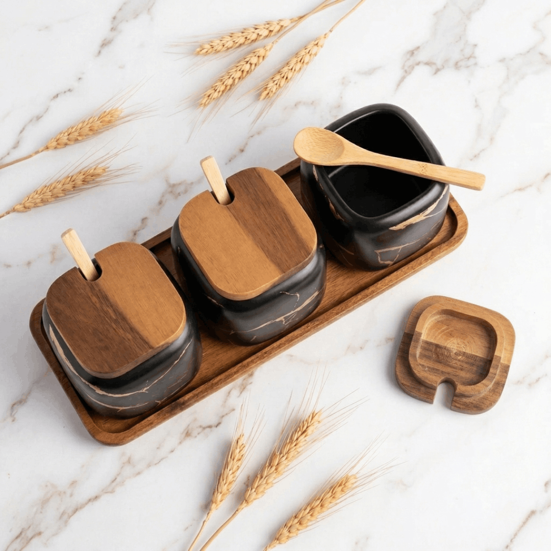Three Jar Set -black
