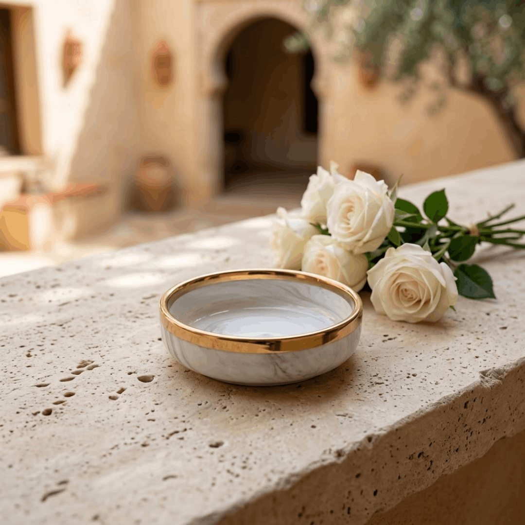 Pacific Grey Marble Collection - Small DIsh  - 3.5 inch