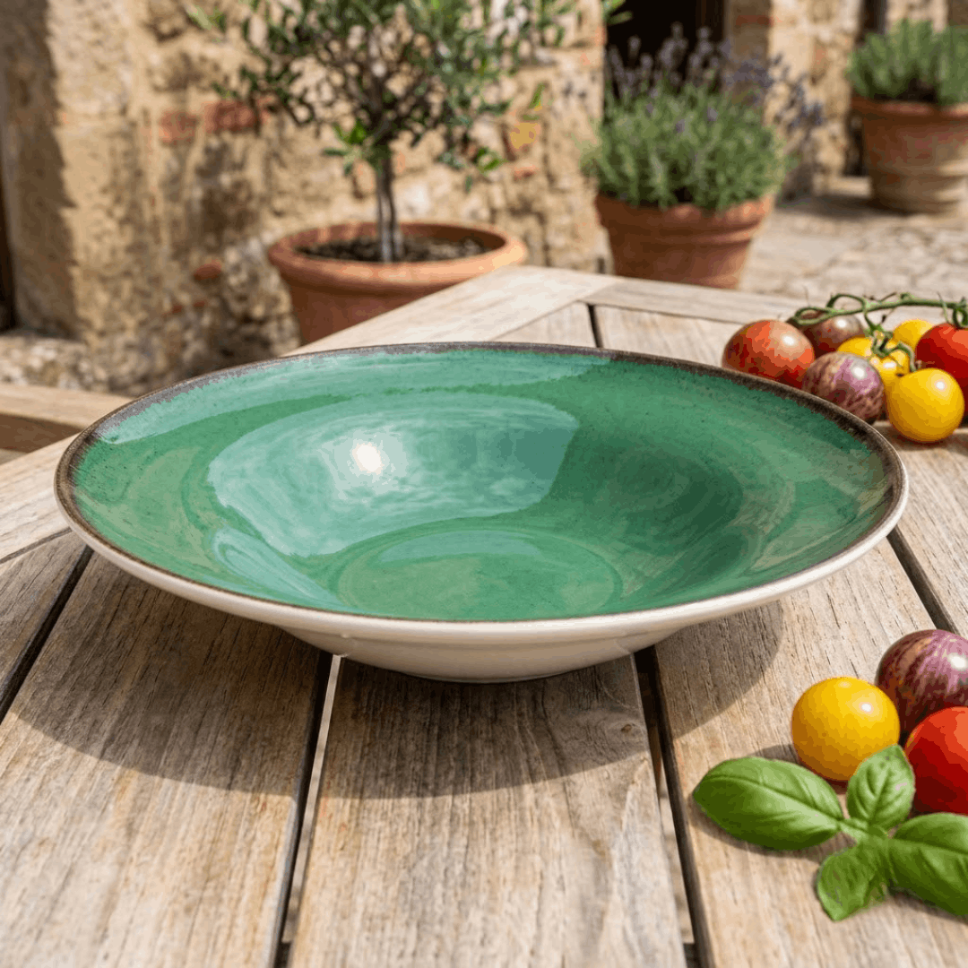 Sapphire Collection - Green - Pasta Bowl - 10 inch