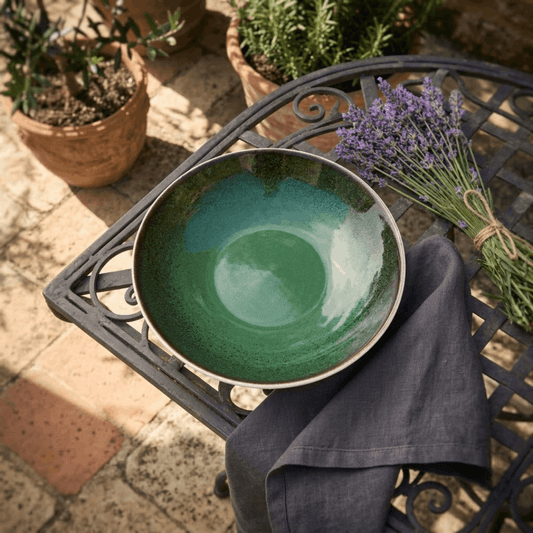 Sapphire Collection - Green - Shallow Bowl - 10 inch
