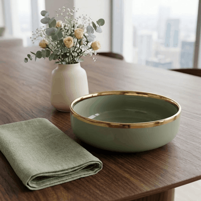 Olive Green- Serving Bowl - 8 inch