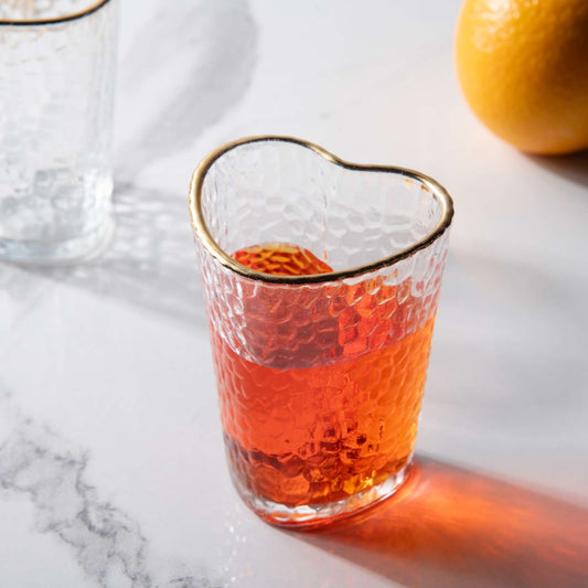 Sweetheart Hammered Glass Set of 6 pcs