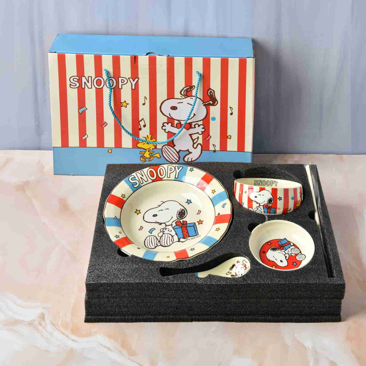 Snoopy Retro Stripe Dinner Set