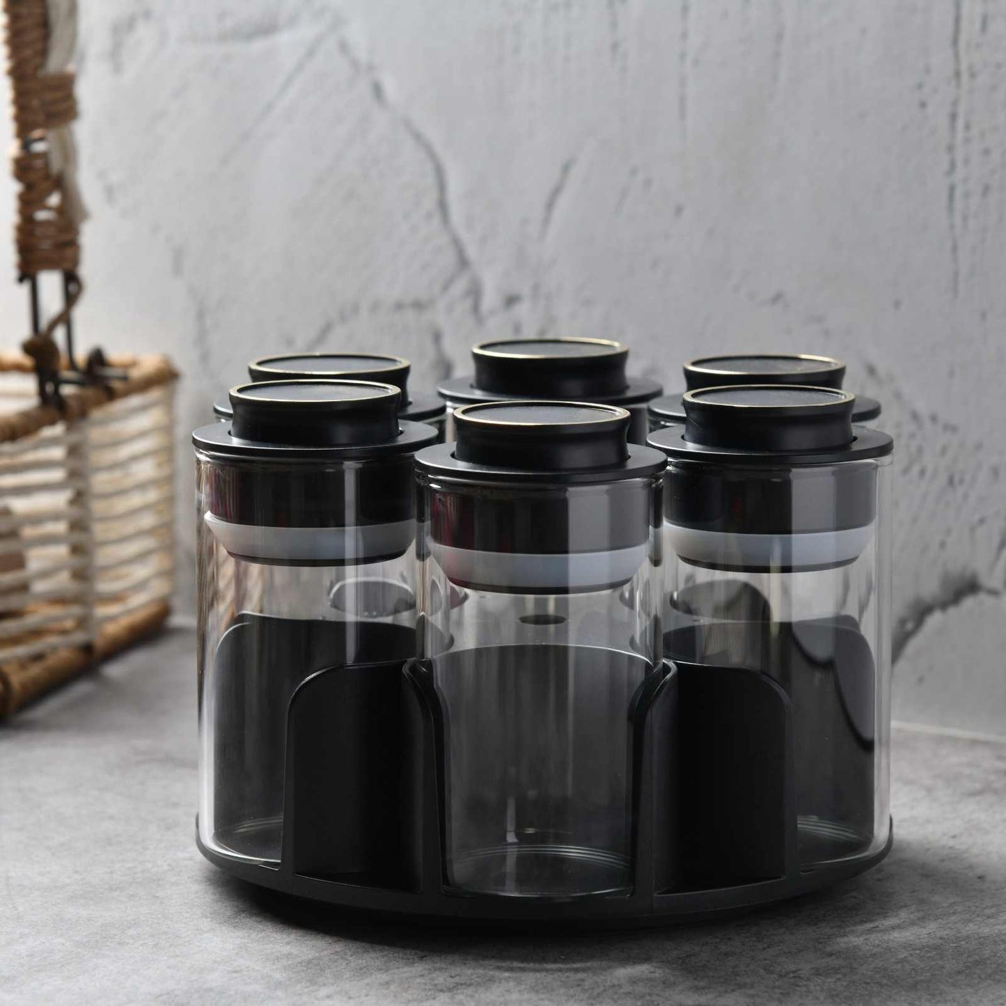 AuraSpin Pantry Jar - Set of 6 airtight glass containers