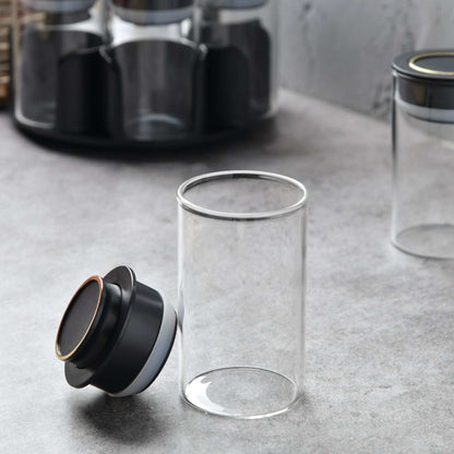 AuraSpin Pantry Jar - Set of 6 airtight glass containers