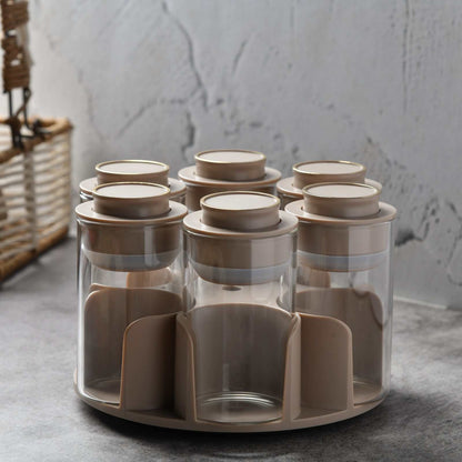 AuraSpin Pantry Jar - Set of 6 airtight glass containers
