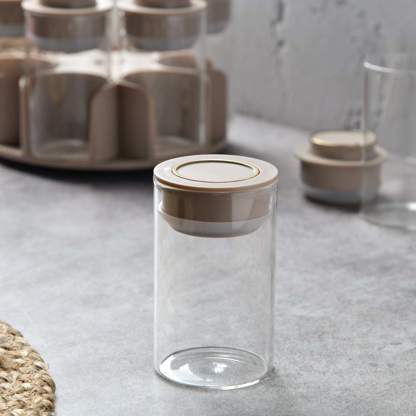 AuraSpin Pantry Jar - Set of 6 airtight glass containers