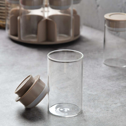 AuraSpin Pantry Jar - Set of 6 airtight glass containers