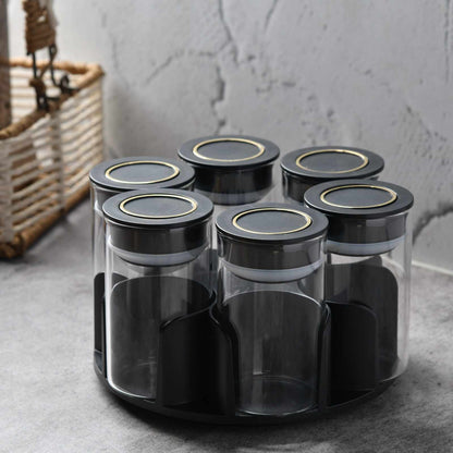 AuraSpin Pantry Jar - Set of 6 airtight glass containers
