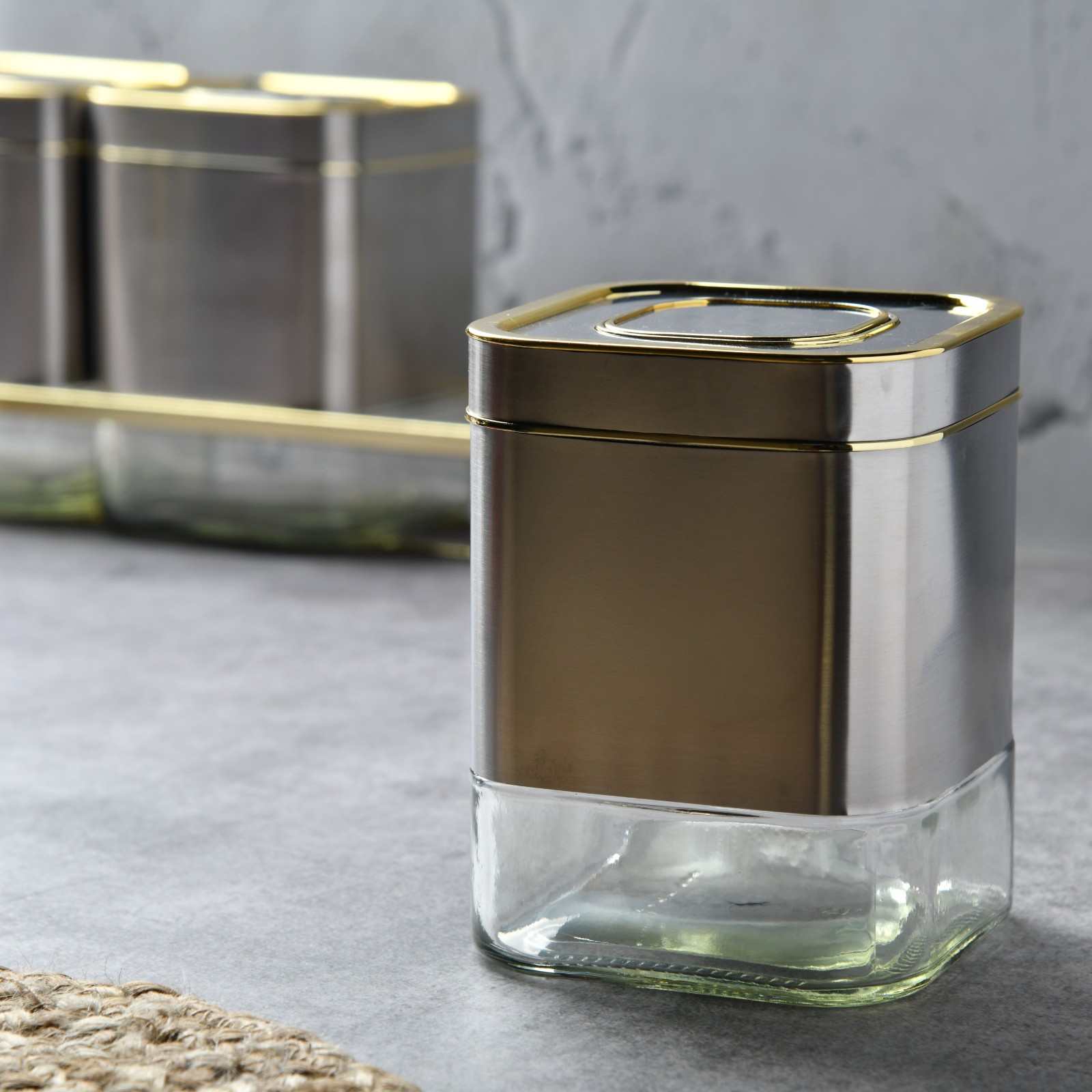 Luxe Grid Canister 500ML - Set of 3