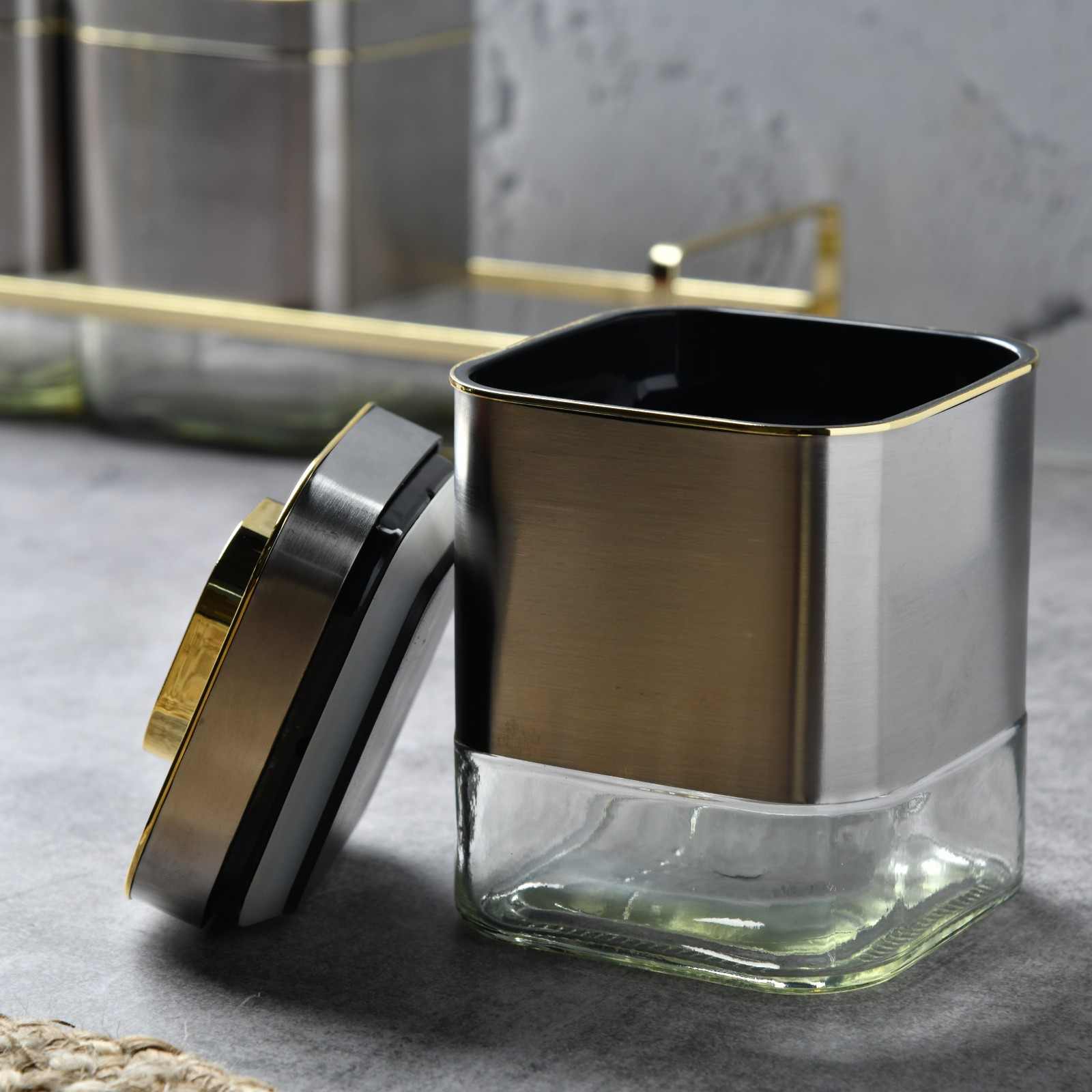 Luxe Grid Canister 500ML - Set of 3