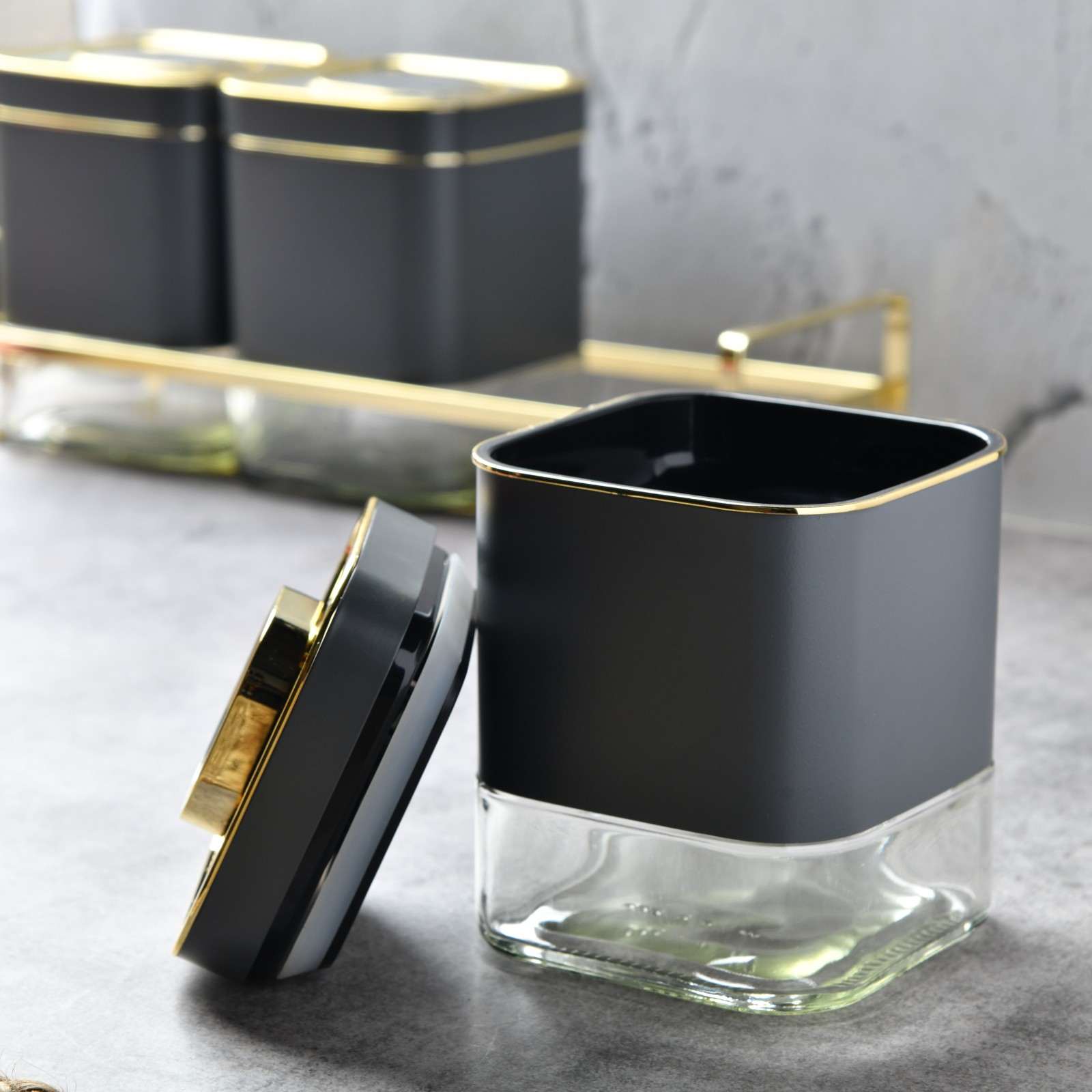 Luxe Grid Canister 500ML - Set of 3