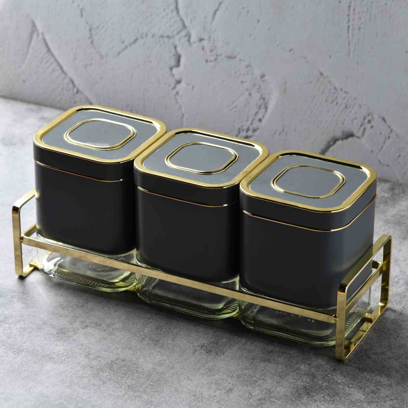 Luxe Grid Canister 500ML - Set of 3