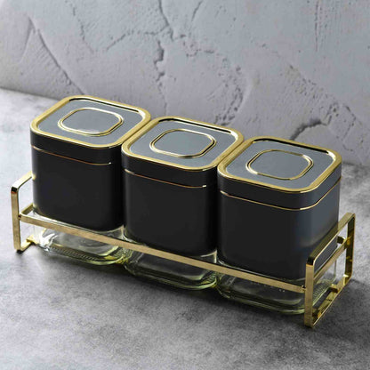 Luxe Grid Canister 500ML - Set of 3