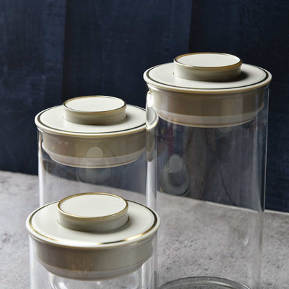 UrbanPact Cylindrical Pantry Canister – Set of 3 - 450ml/950ml/1150ml