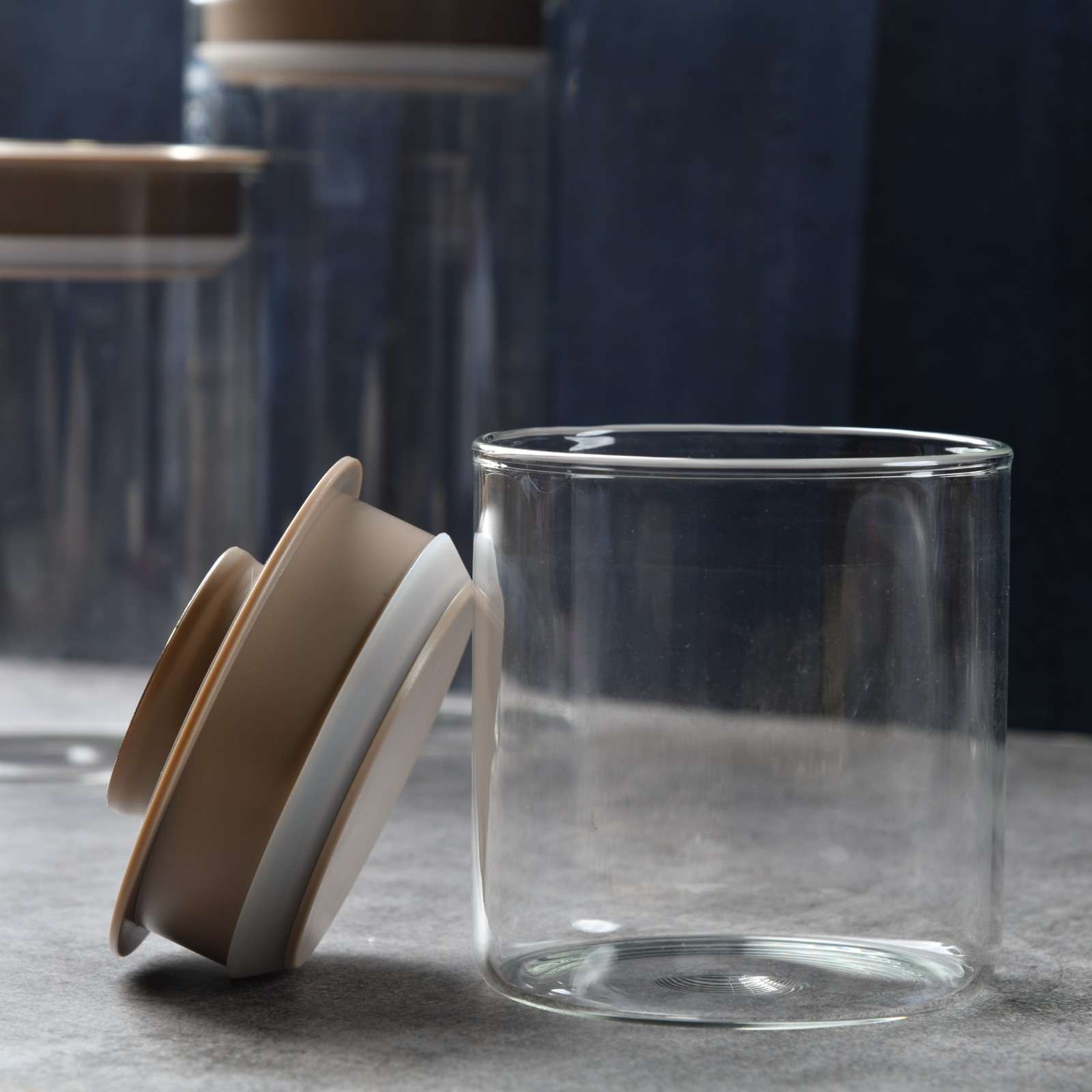 UrbanPact Cylindrical Pantry Canister – Set of 3 - 450ml/950ml/1150ml
