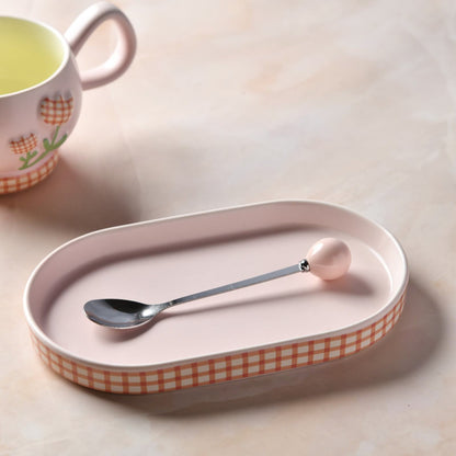 GinghamBloom Teacup Set - 350ml