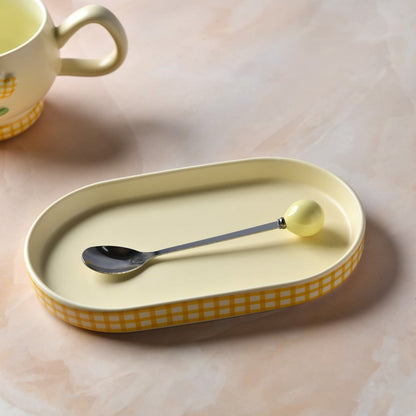 GinghamBloom Teacup Set - 350ml