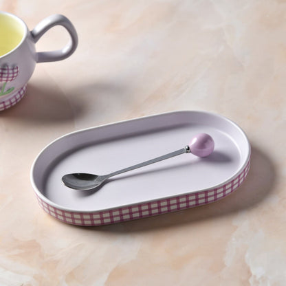 GinghamBloom Teacup Set - 350ml
