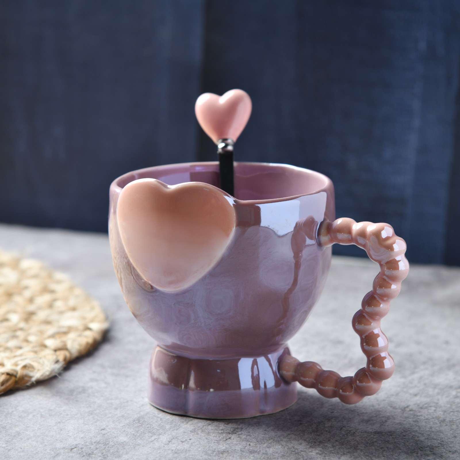 Cupid’s Heart Mug with Spoon - 320ml