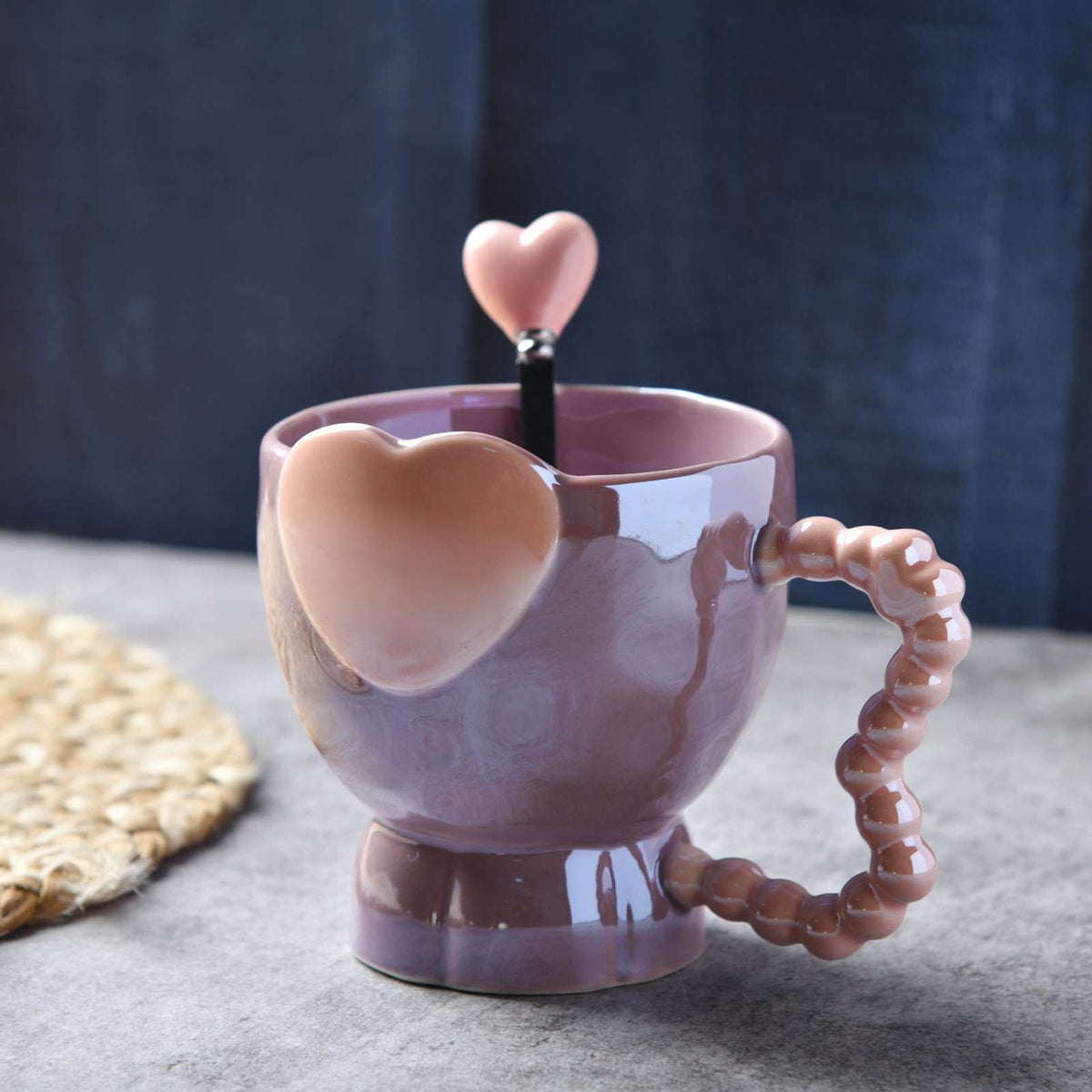 Cupid’s Heart Mug with Spoon - 320ml