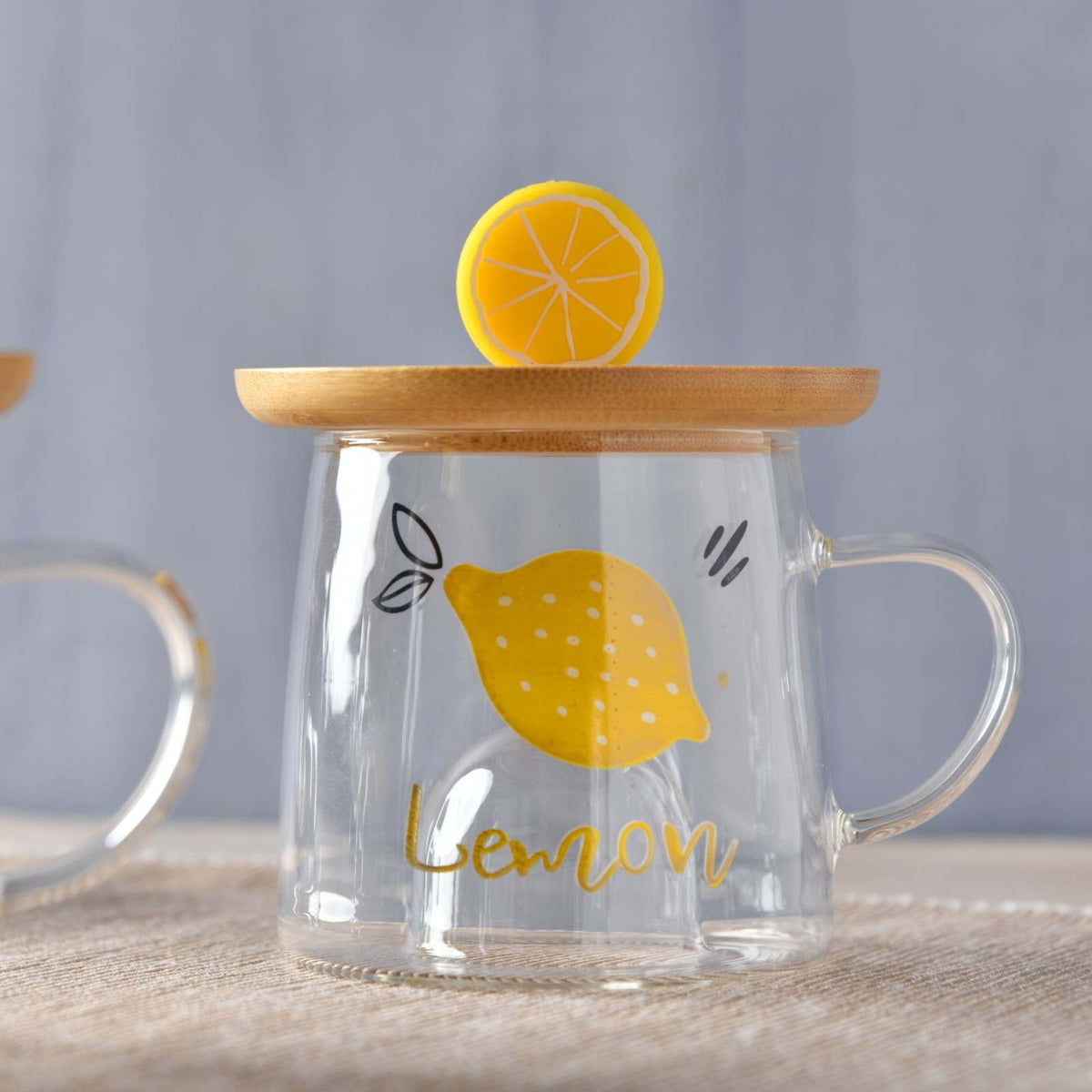 CitrusGlow Bamboo-Lid Mug Set of 4 - 300ml