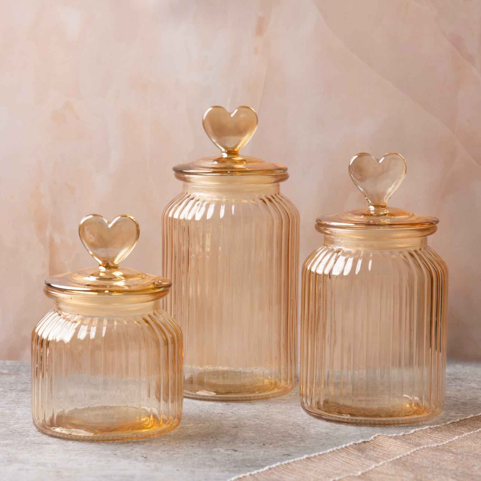 AmberFlute Storage Glass Jar - Set of 3