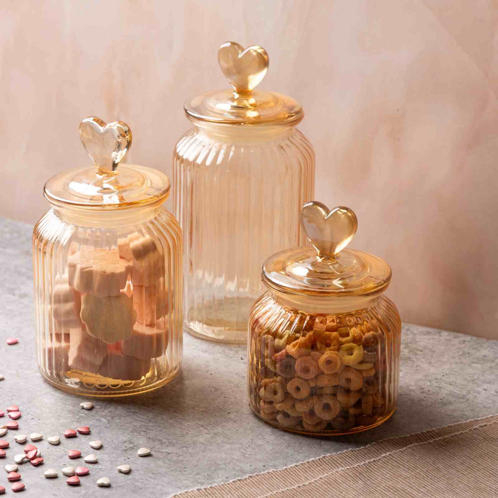 AmberFlute Storage Glass Jar - Set of 3