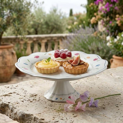 English Blossom Scalloped Cake Stand