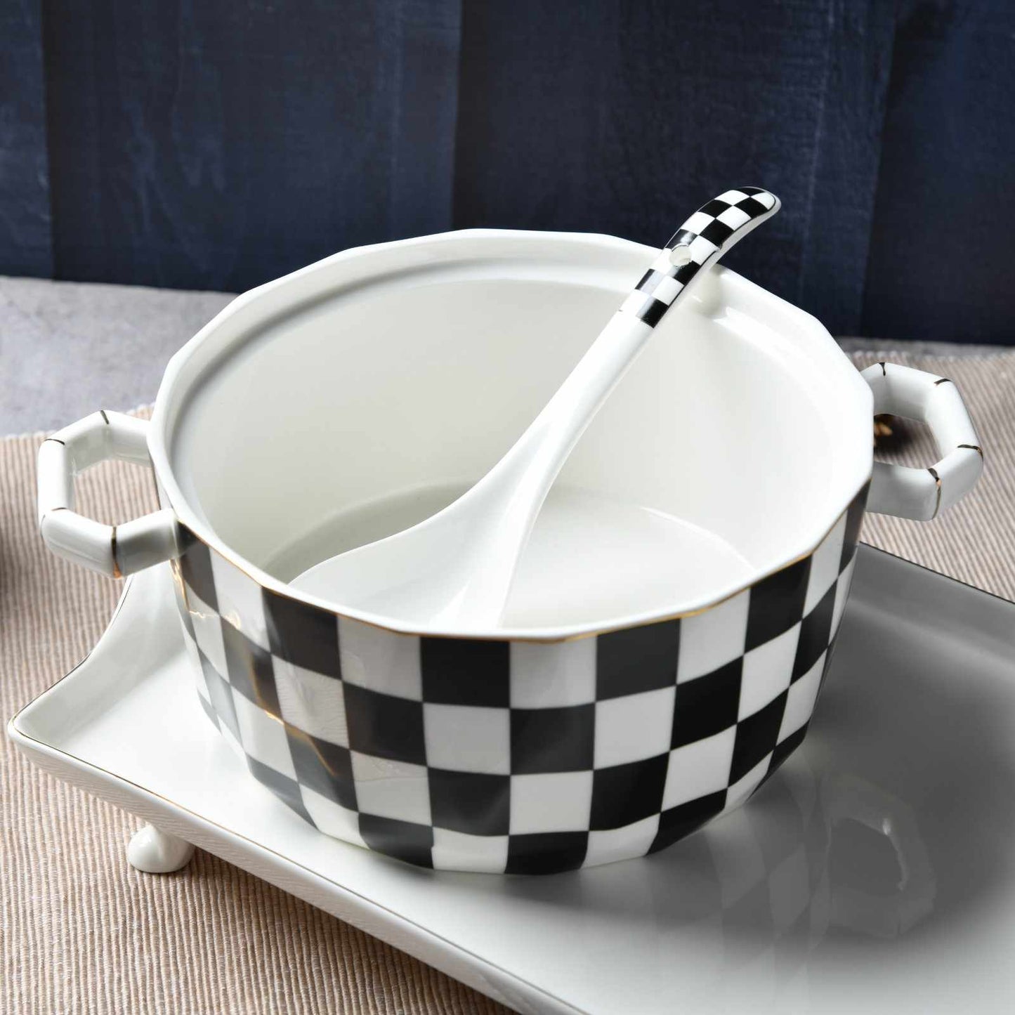 Checkered Chic Serving & Soup Set