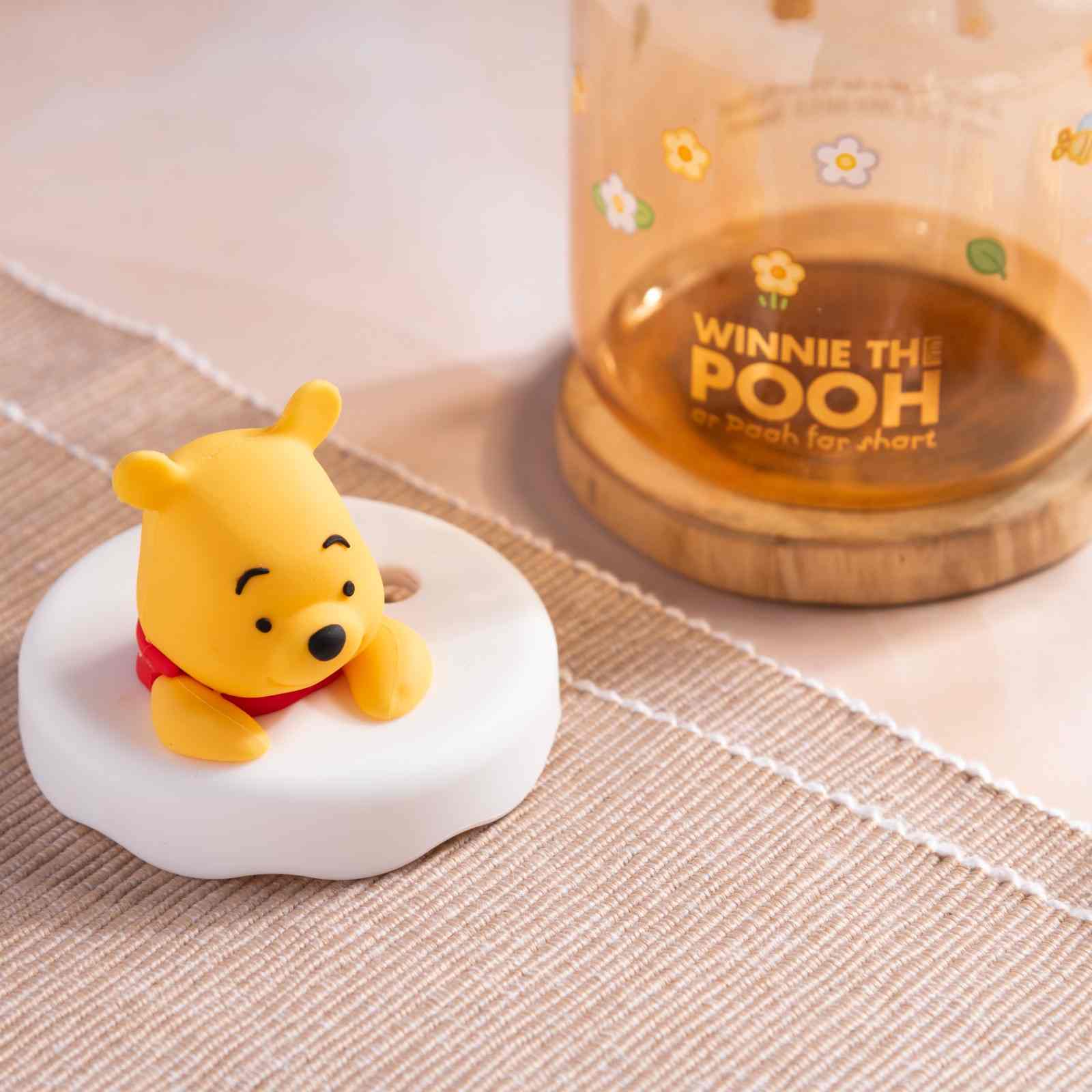 Winnie the Pooh Glass Jar with Straw