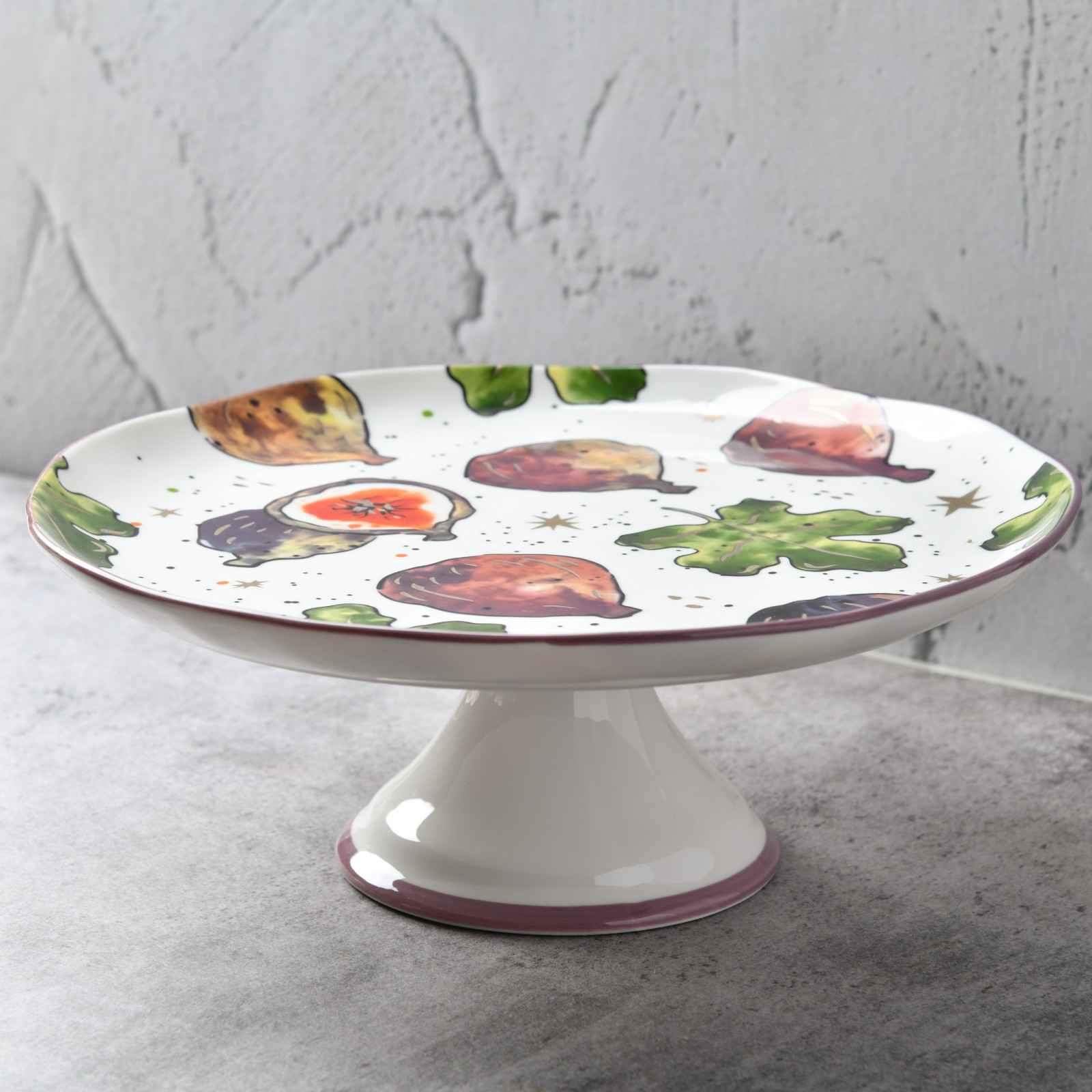 Fig Garden Ceramic Cake Stand