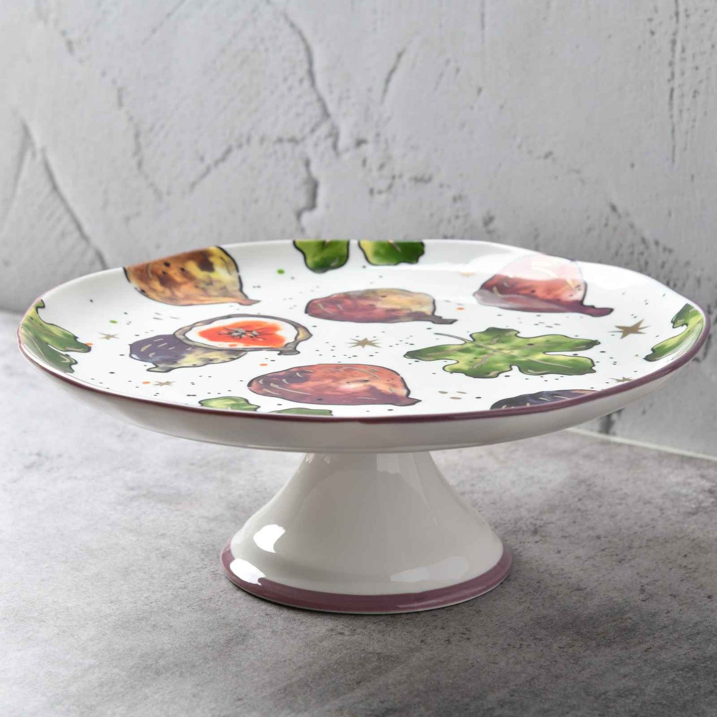Fig Garden Ceramic Cake Stand