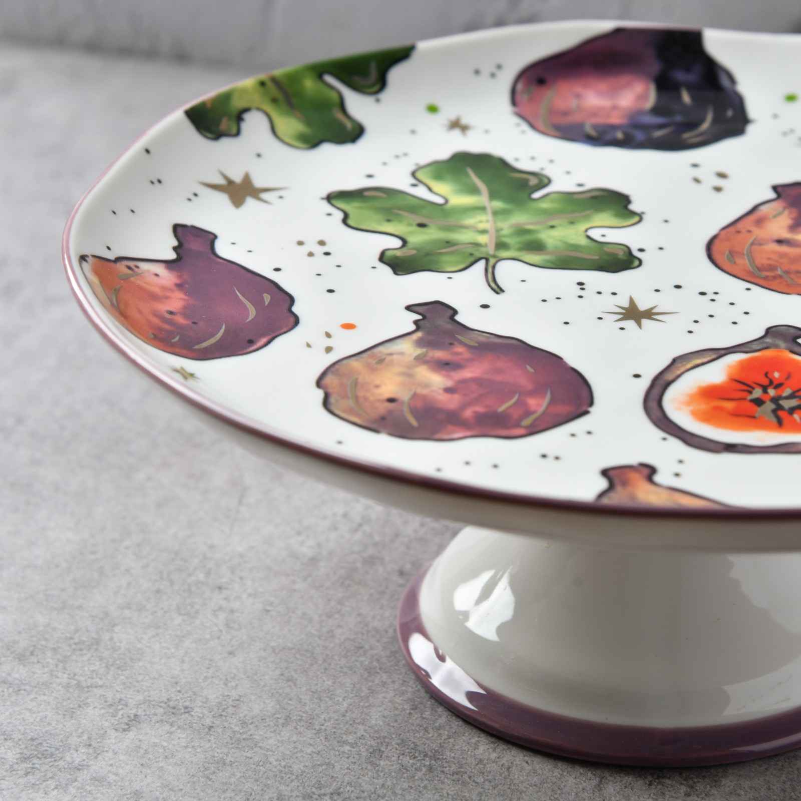 Fig Garden Ceramic Cake Stand