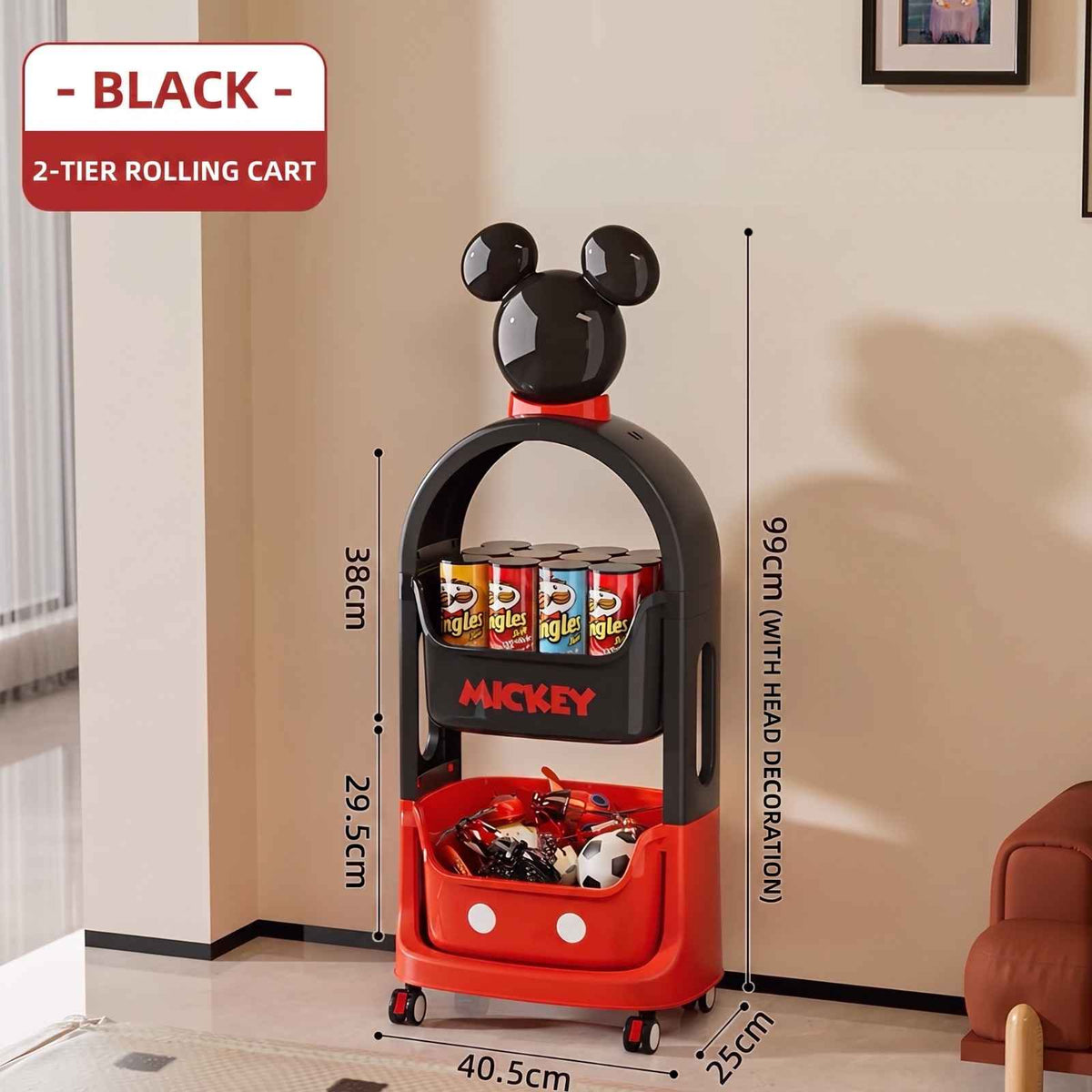 MickeyMove 2-Tier Rolling Tower