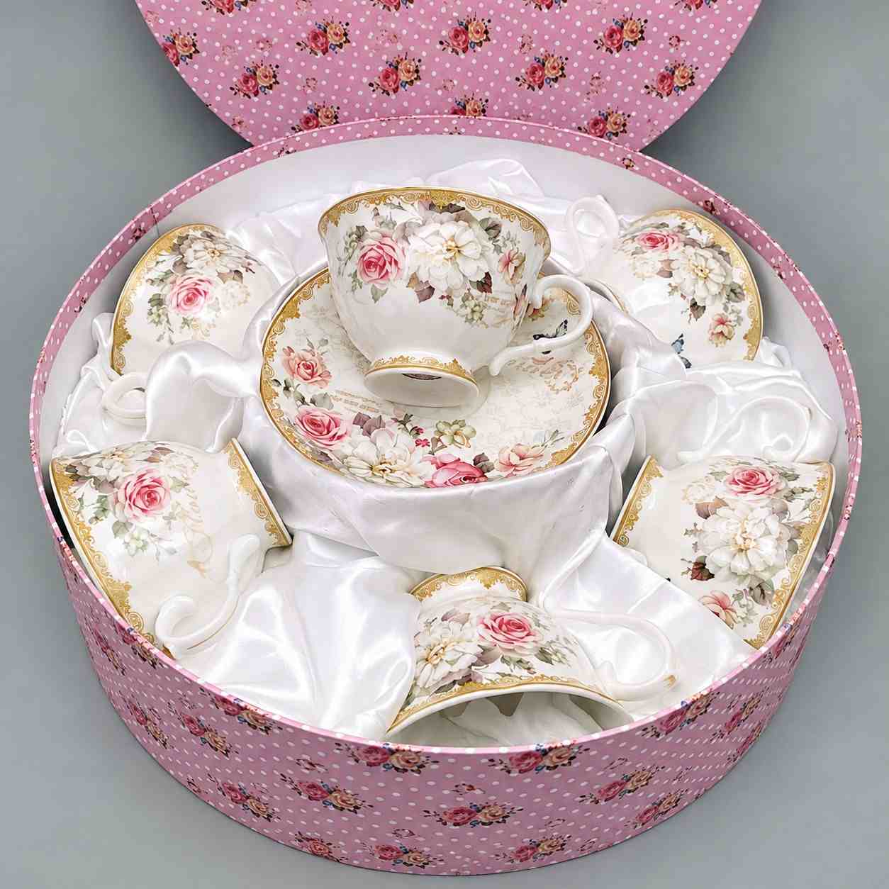 Vintage Bloom Boxed Tea Set - 6 pcs set
