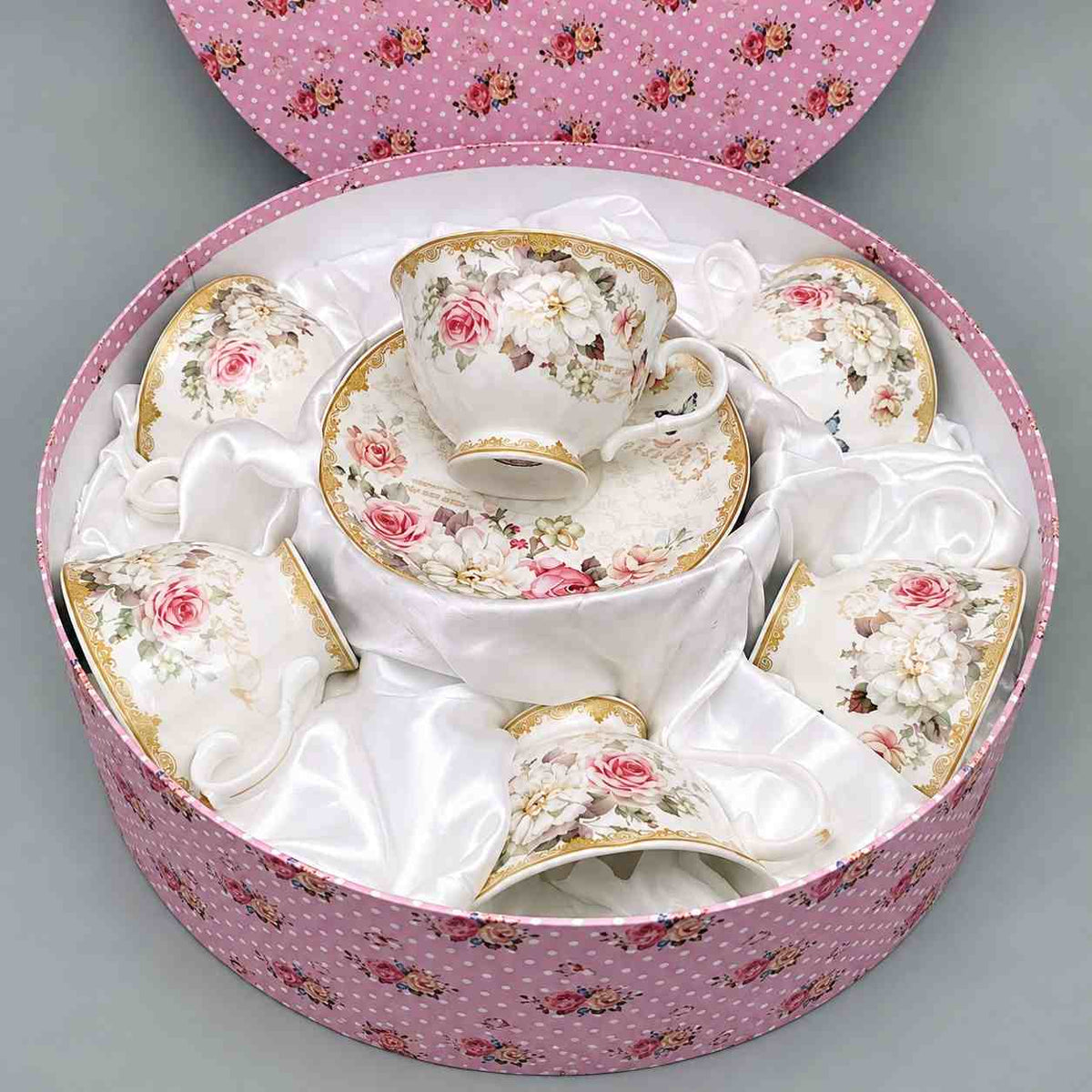 Vintage Bloom Boxed Tea Set - 6 pcs set