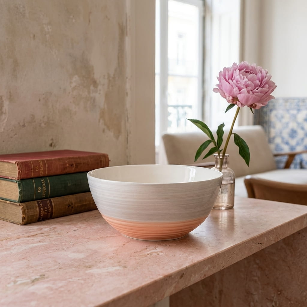 Rainbow Collection - Grey+Pink - Serving Bowl - 7 inch