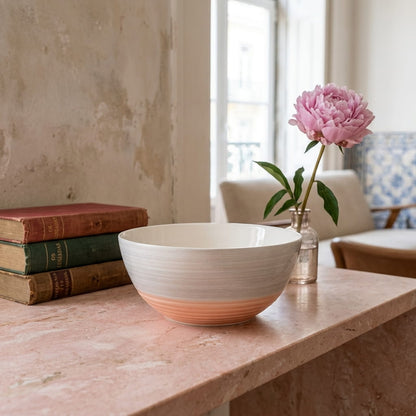 Rainbow Collection - Grey+Pink - Serving Bowl - 7 inch