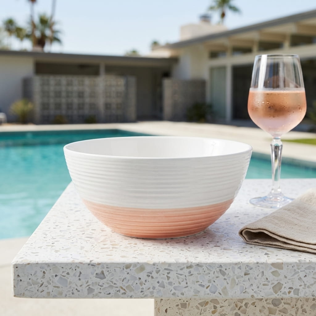 Rainbow Collection - Grey+Pink - Serving Bowl - 7 inch