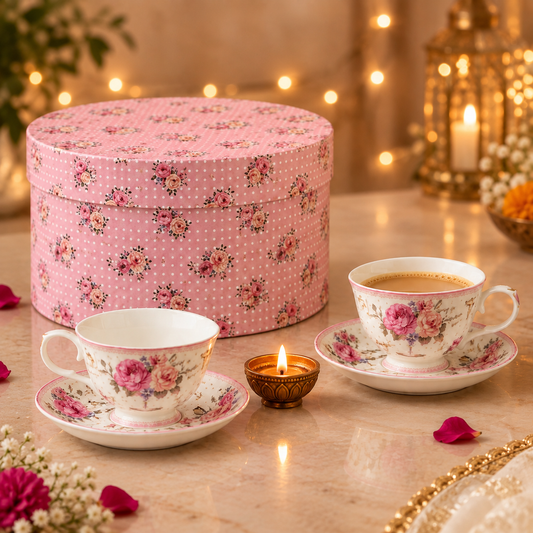 Vintage Bloom Boxed Tea Set - 6 pcs set