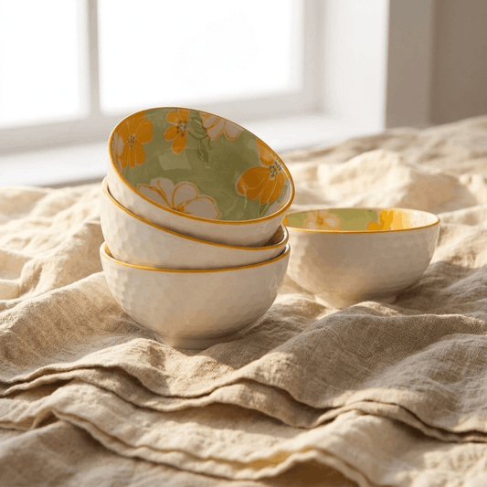 Peach Harmony Ceramic Bowl - Set of 4
