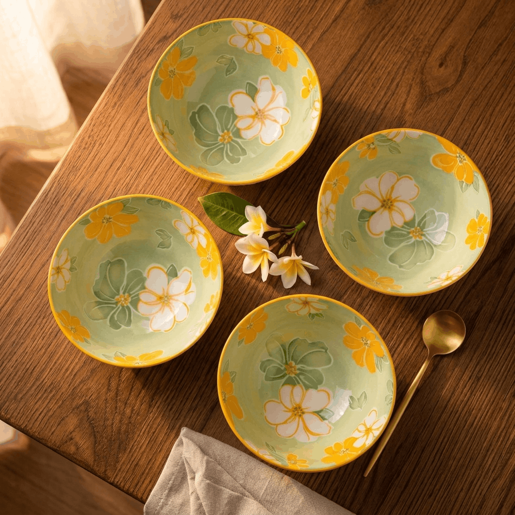 Peach Harmony Ceramic Bowl - Set of 4