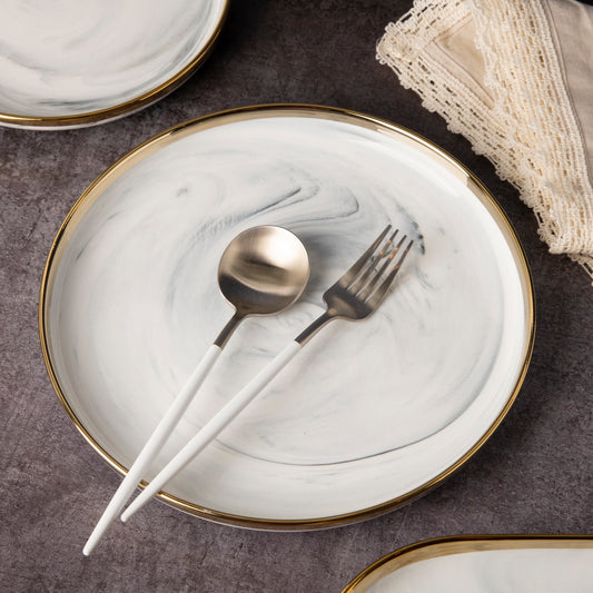 Pacific Grey Marble Collection - Dinner Plate - 10 inch