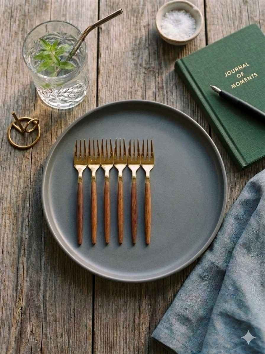Golden Groove Fork Set of 6
